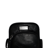 'SARAH' Black Vintage Natural Grain Leather Mini Crossbody Bag