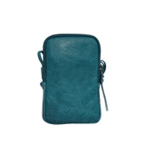 'SARAH' Ocean Blue Vintage Natural Grain Leather Mini Crossbody Bag