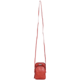 'SARAH' Red Vintage Natural Grain Leather Mini Crossbody Bag