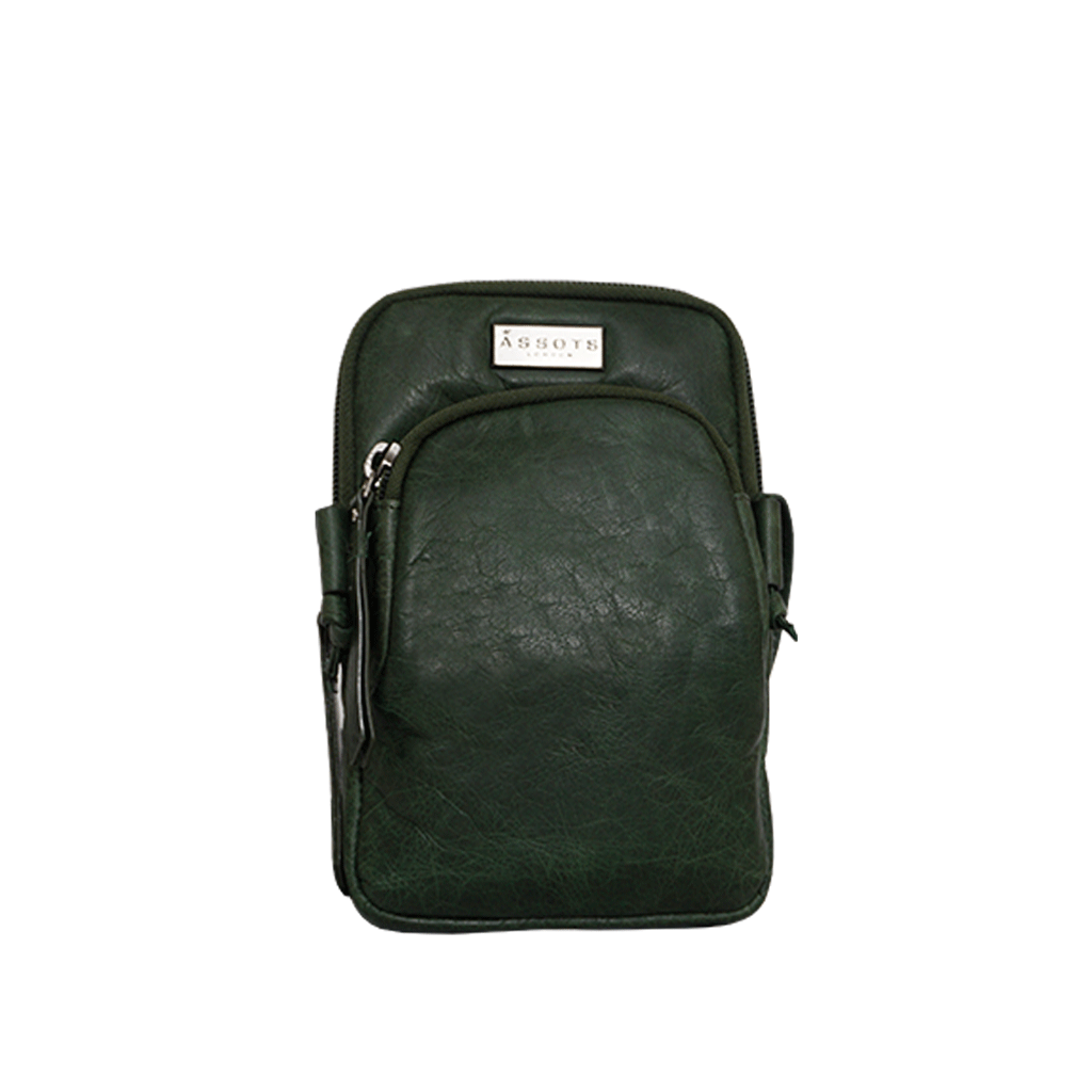 'SARAH' Tree Top Green Vintage Natural Grain Leather Mini Crossbody Bag