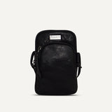 'SARAH' Black Vintage Natural Grain Leather Mini Crossbody Bag