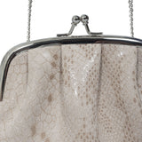 'SELENA' Nude Python Snake Leather Frame Closure Coin Purse