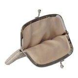 'SELENA' Nude Python Snake Leather Frame Closure Coin Purse