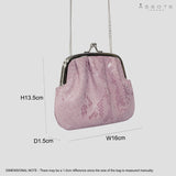 'SELENA' Pastel Pink Python Snake Leather Frame Closure Coin Purse