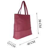 'SIENNA' Carmine Pink Croc + Pebble Grain Unlined Leather Tote Bag