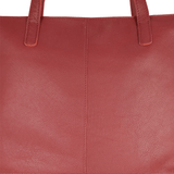 'SIENNA' Paprika Red Croc + Pebble Grain Unlined Leather Tote Bag