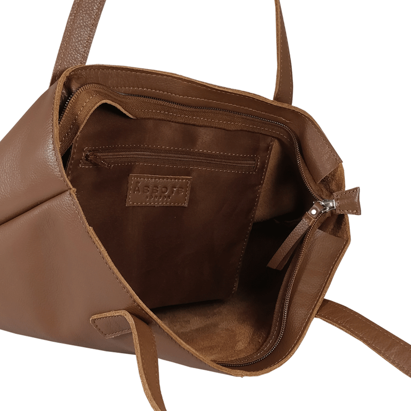 'SIENNA' Tan Croc + Pebble Grain Unlined Leather Tote Bag