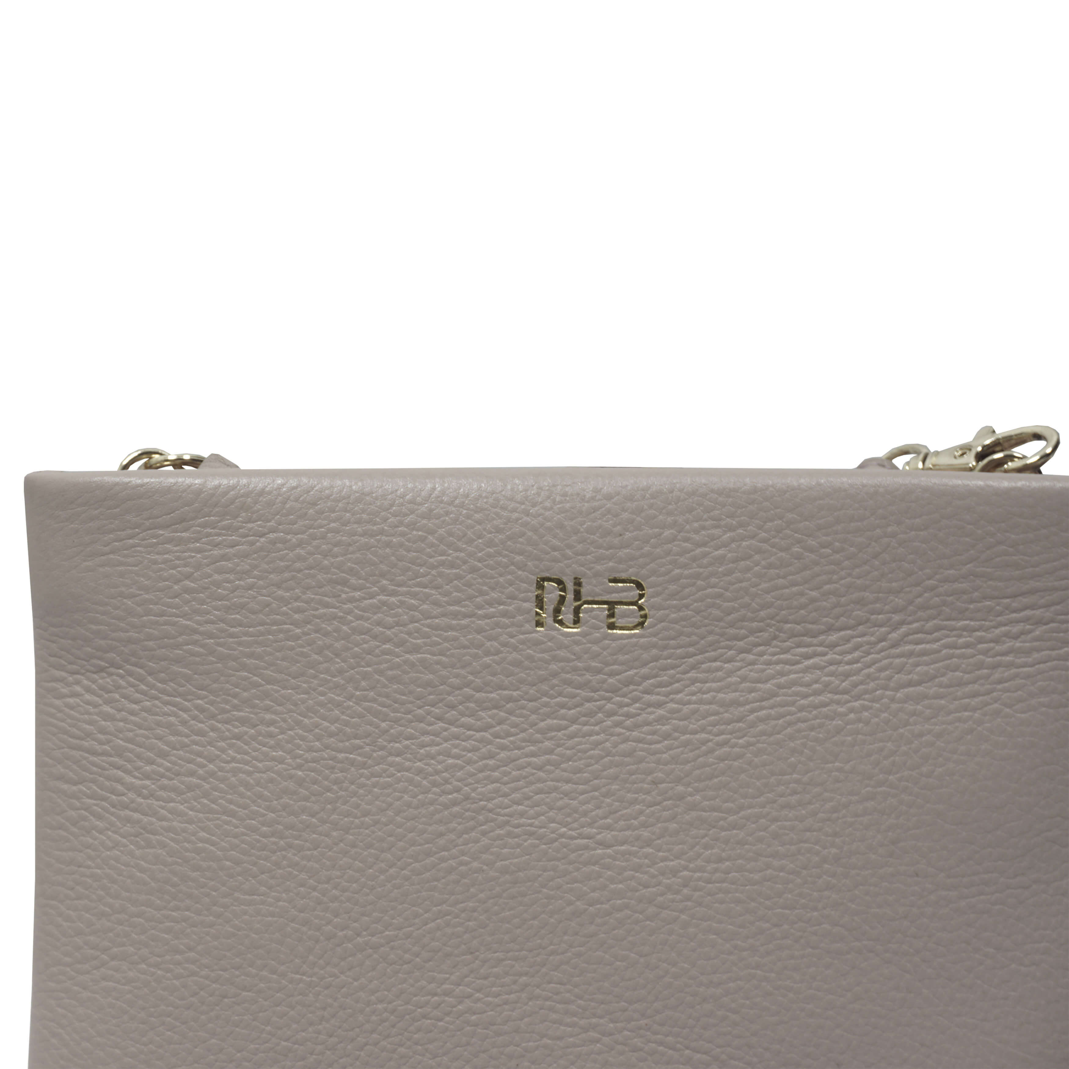 'SOPHIA' Shell Nude Pebble Grain Zip Top Leather Crossbody Bag