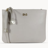 'SOPHIA' Shell Nude Pebble Grain Zip Top Leather Crossbody Bag