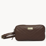 'STELLA' Tan Quilted Pebble Grain Leather Bum Belt Bag