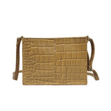 'SUSAN' Mustard Croc Real Leather Rectangle Box Crossbody Bag