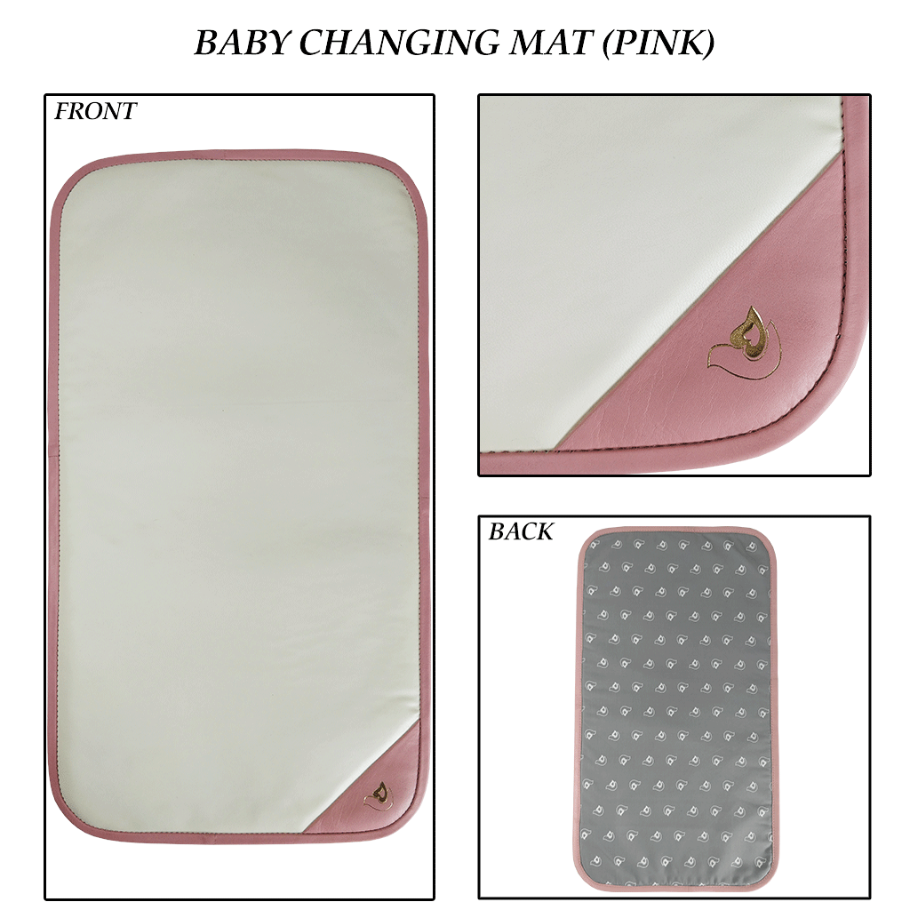 'ISABELLA' Baby Pink Lightweight Luxurious Baby Changing/Diaper Leather Backpack