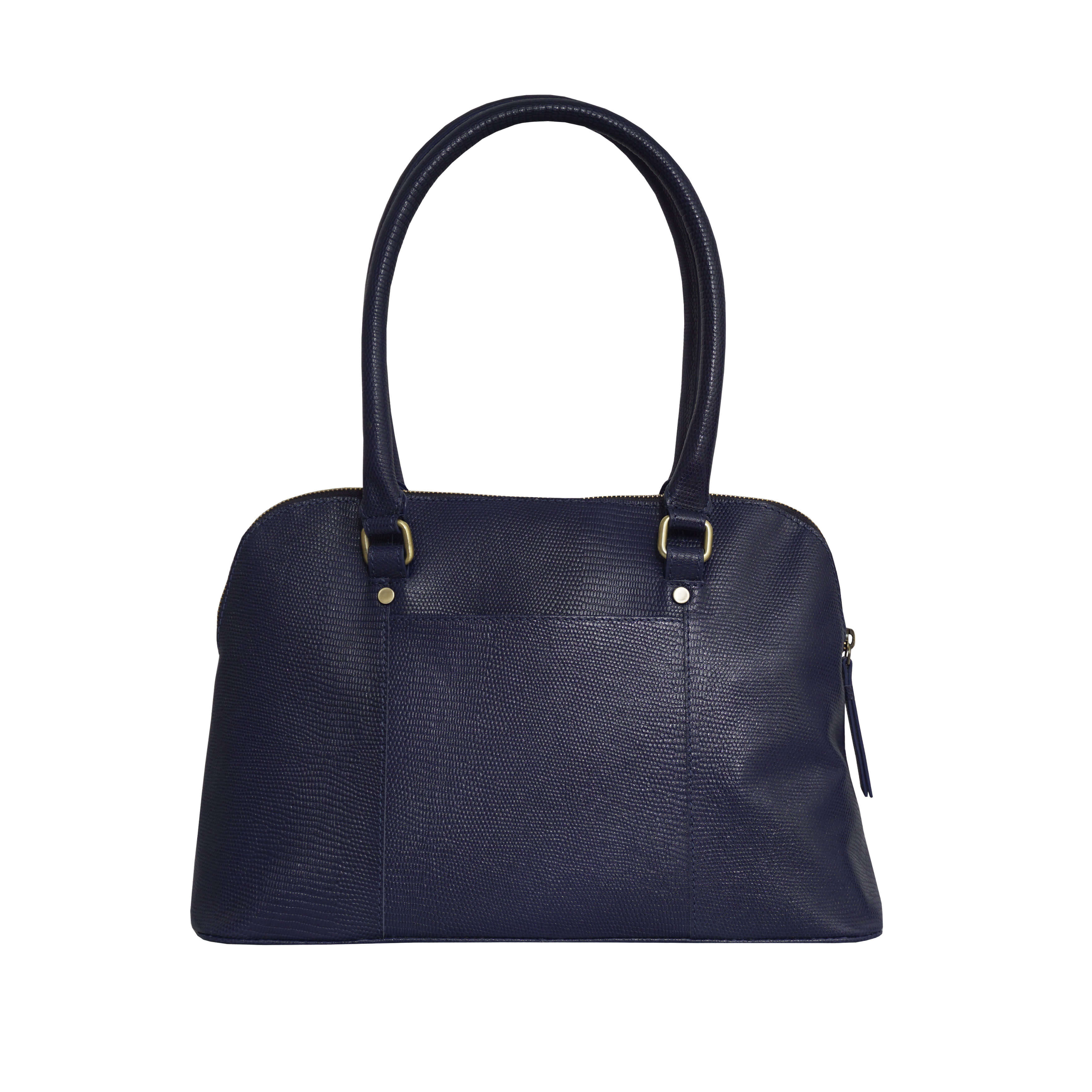 'SYDNEY' Navy Lizard Designer Leather Grab Bag