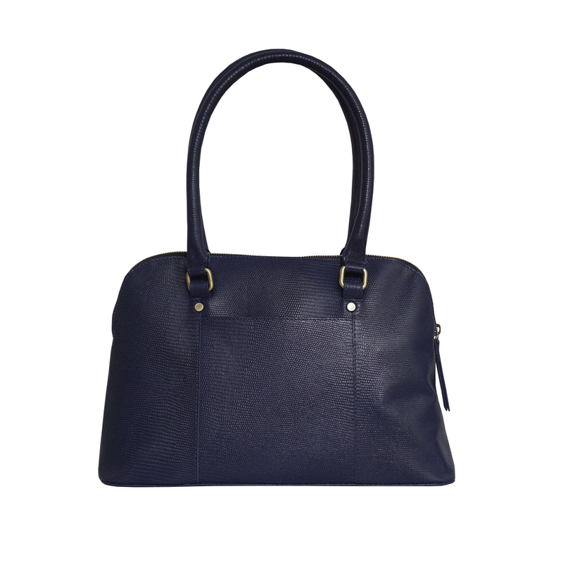 'SYDNEY' Navy Lizard Designer Leather Grab Bag