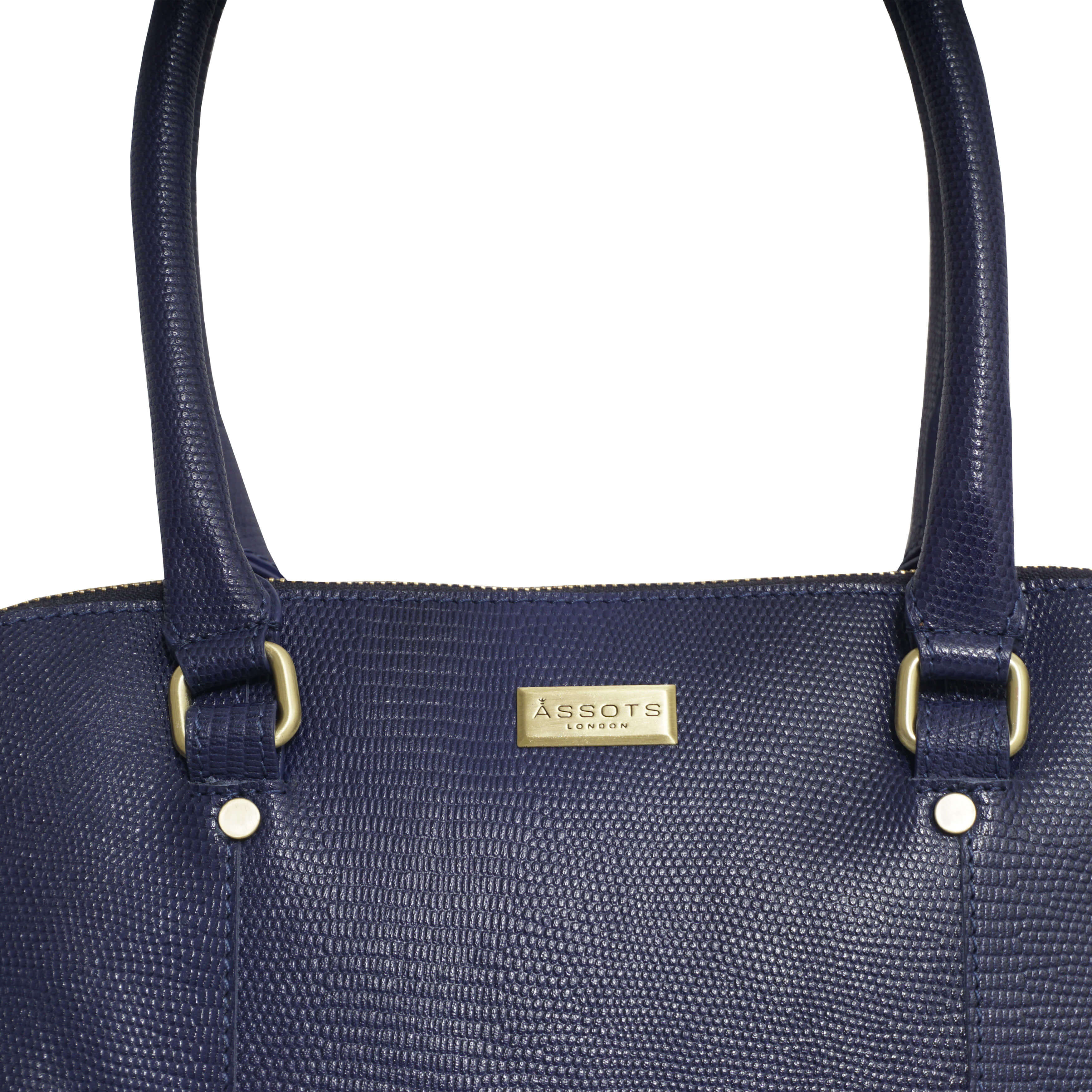 'SYDNEY' Navy Lizard Designer Leather Grab Bag