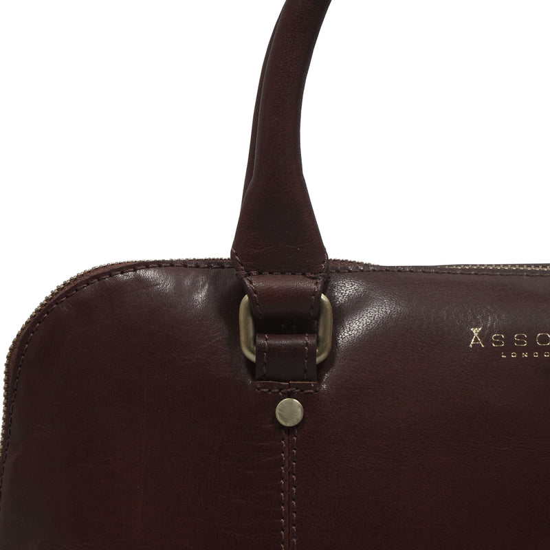 'SYDNEY' Brown Vintage Leather Grab Bag