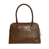 'SYDNEY' Dark Tan Lizard Designer Leather Grab Bag