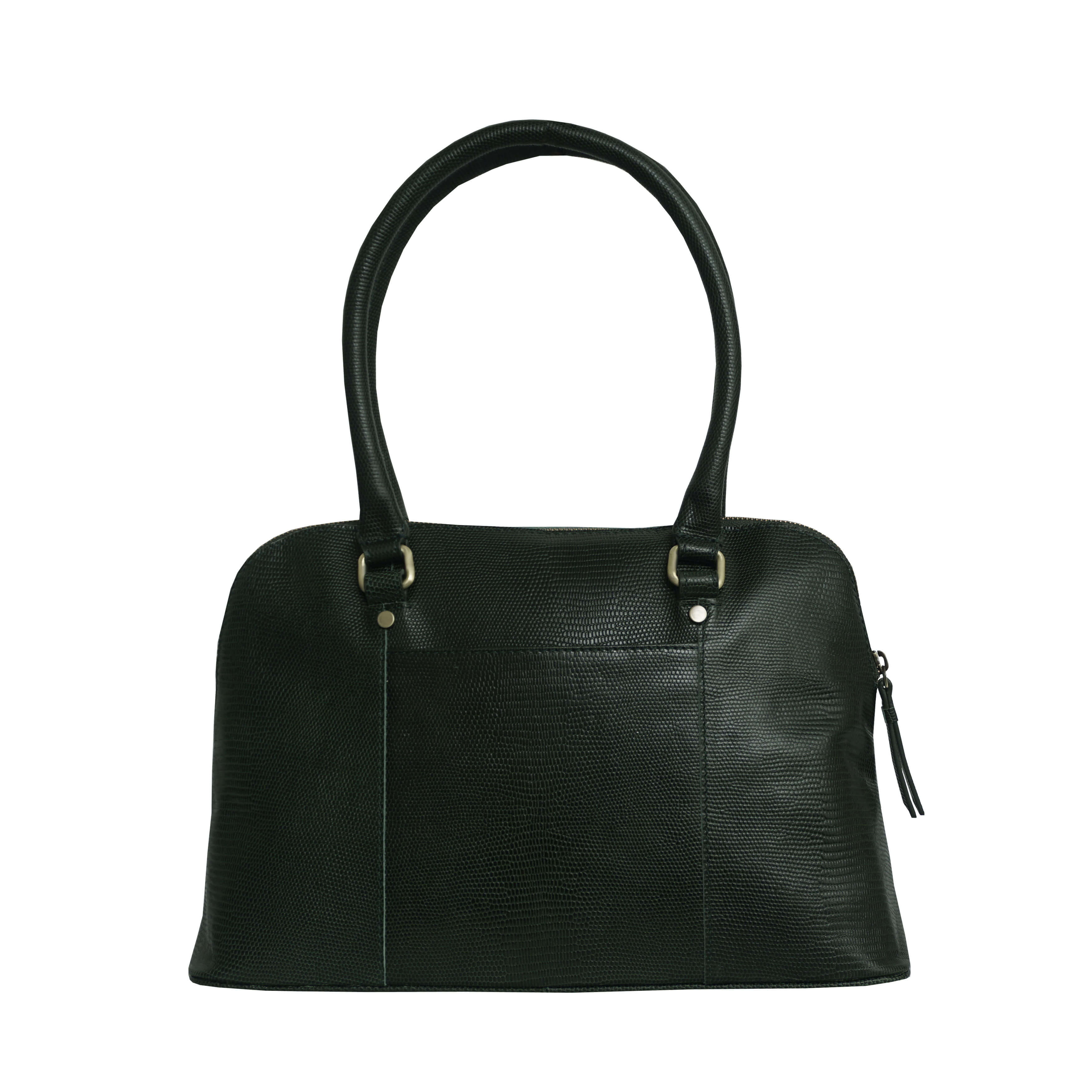 'SYDNEY' Forest Green Lizard Designer Leather Grab Bag