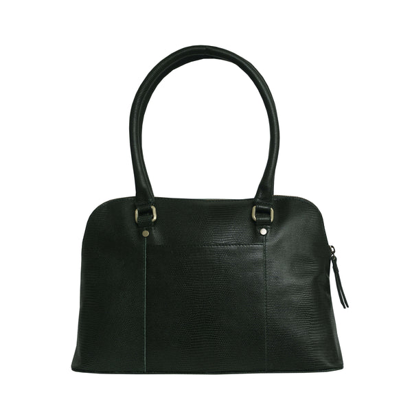 'SYDNEY' Forest Green Lizard Designer Leather Grab Bag