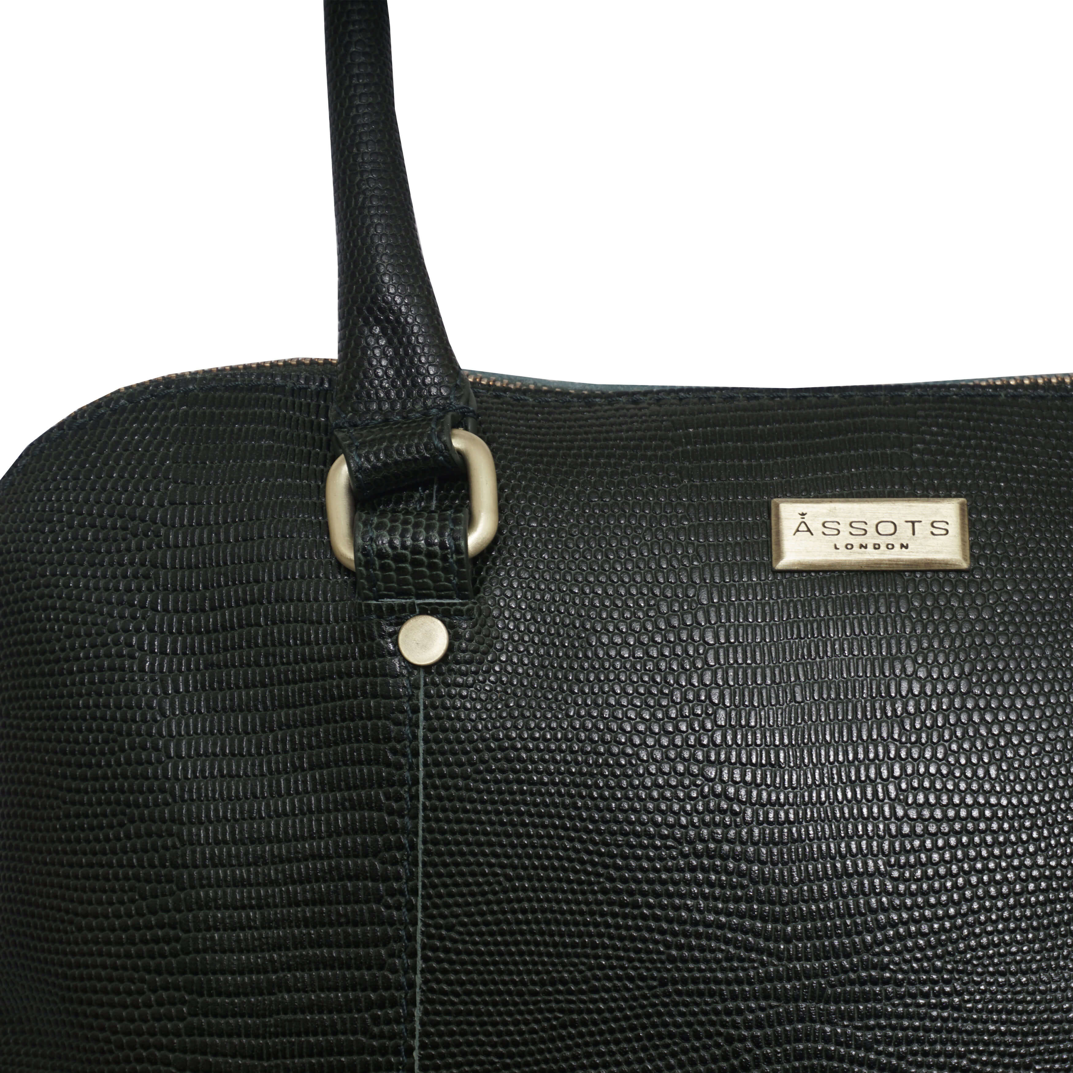 'SYDNEY' Forest Green Lizard Designer Leather Grab Bag