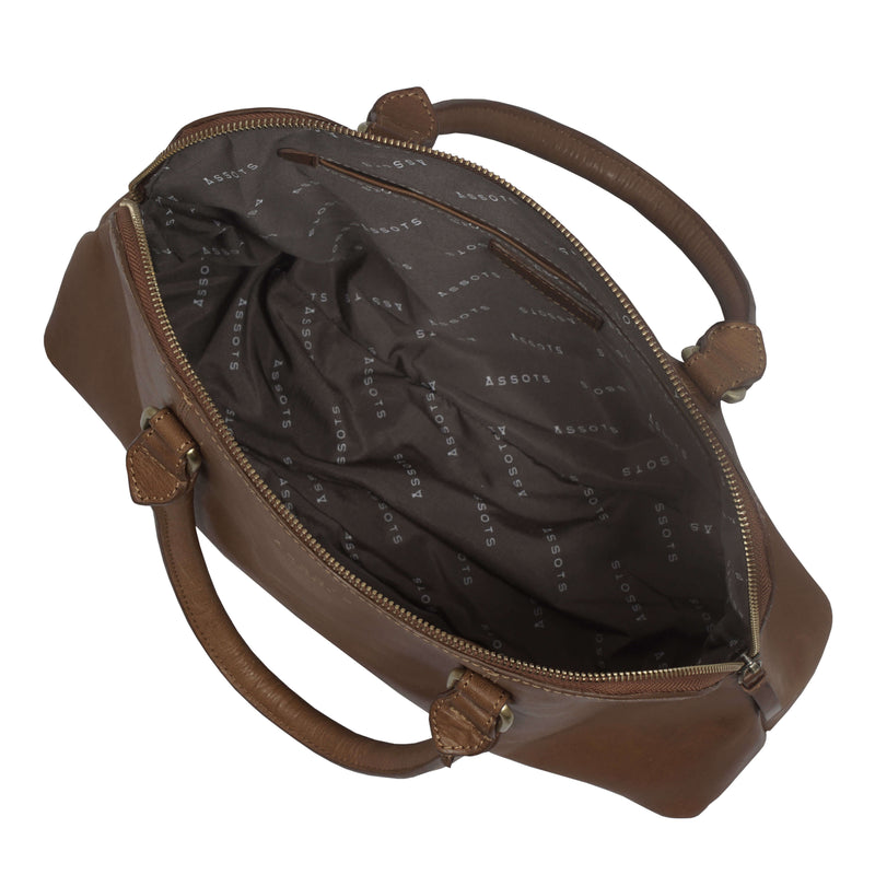 'SYDNEY' Tan Vintage Leather Grab Bag