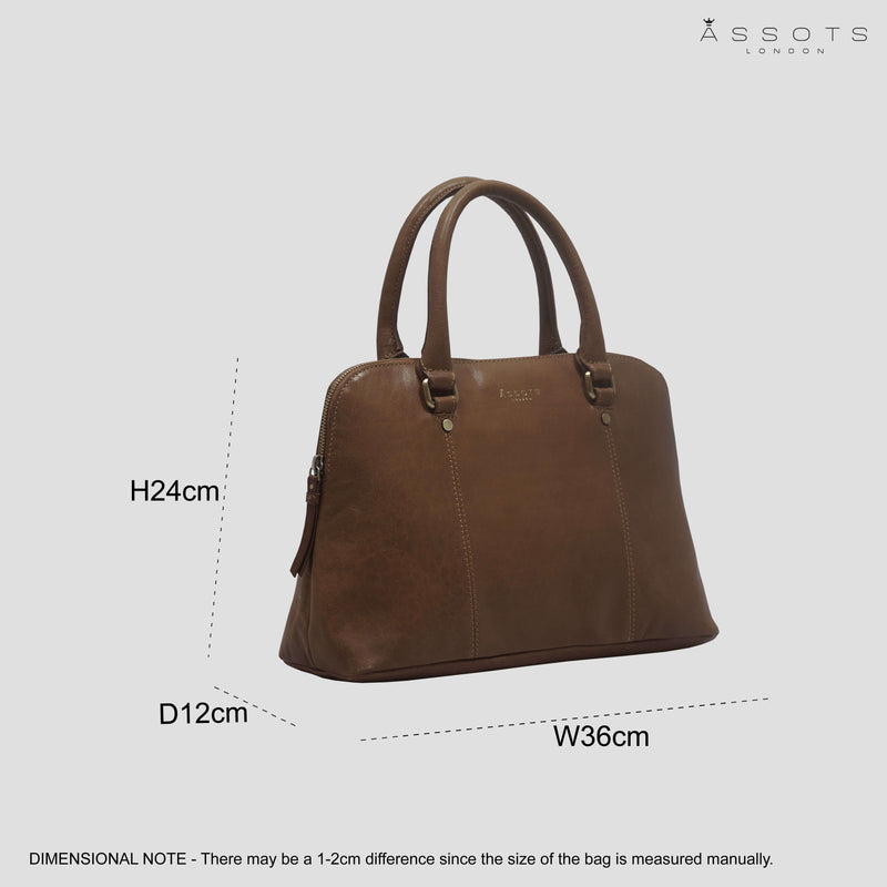 'SYDNEY' Tan Vintage Leather Grab Bag