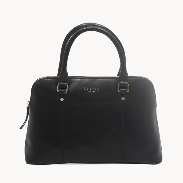 'SYDNEY' Black Vintage Leather Grab Bag