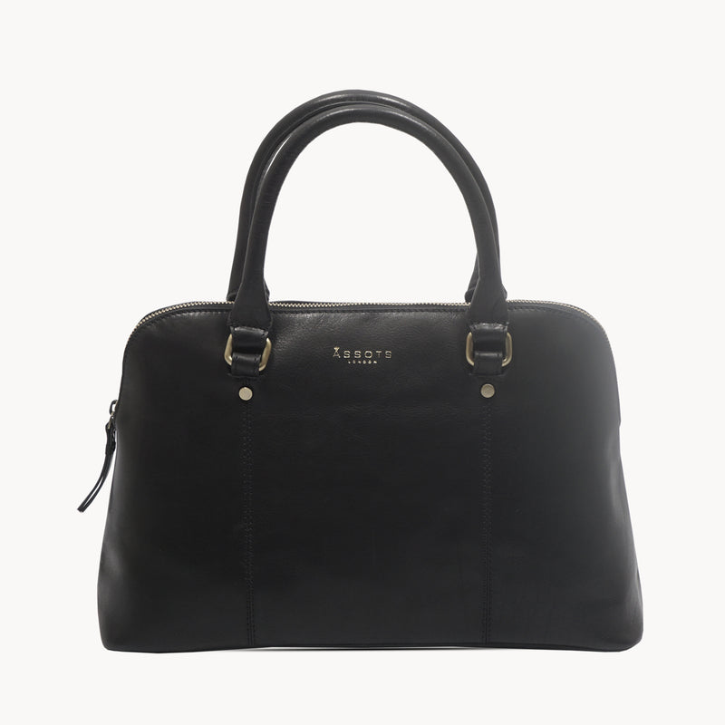 'SYDNEY' Black Vintage Leather Grab Bag