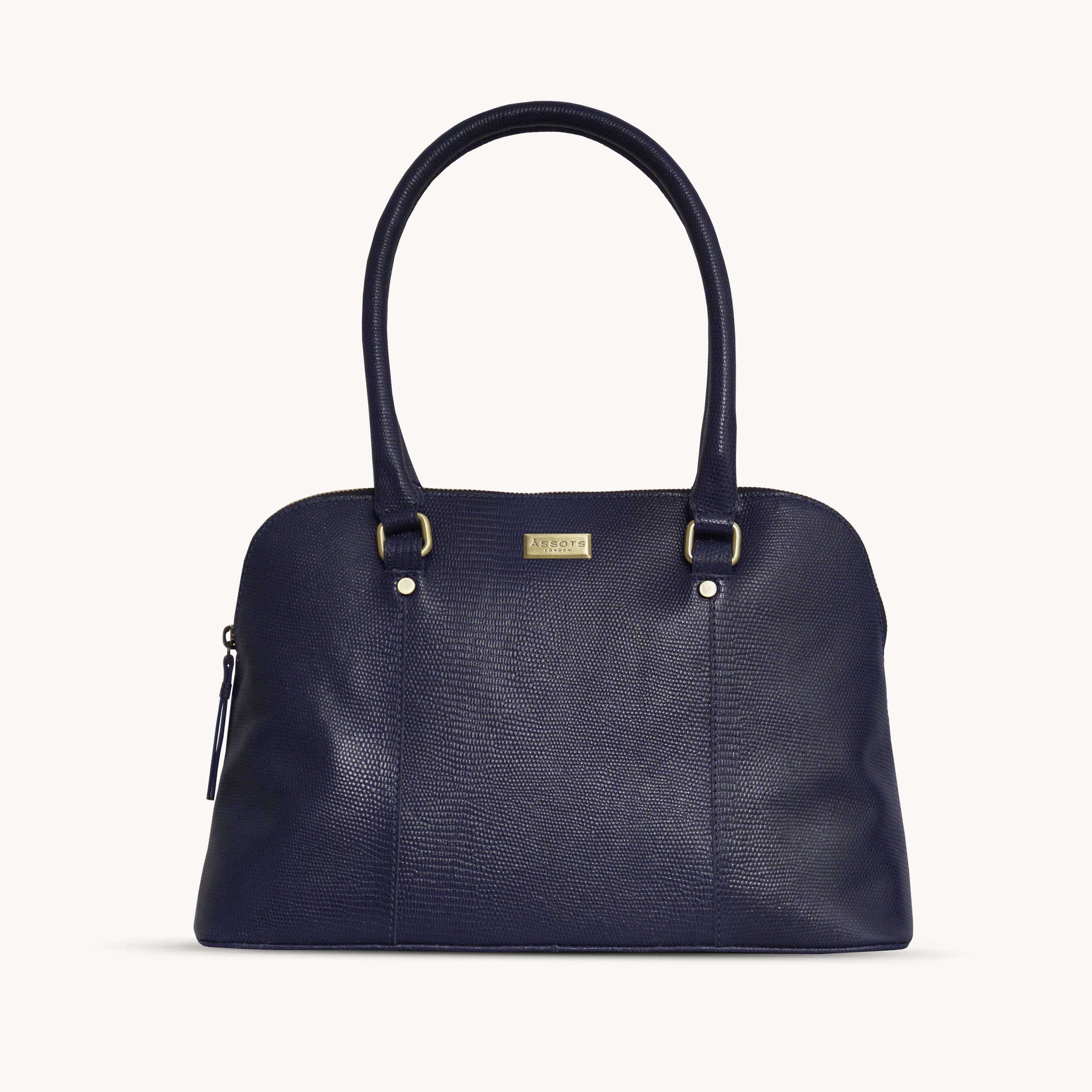 'SYDNEY' Navy Lizard Designer Leather Grab Bag