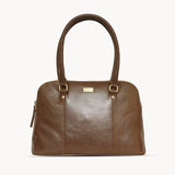 'SYDNEY' Dark Tan Lizard Designer Leather Grab Bag