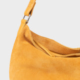 'TINA' Mustard Suede Real Leather Unlined Slouchy Shopper Tote Bag