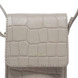 'TRACY' Nude Croc Real Leather Crossbody Phone Bag