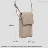 'TRACY' Nude Croc Real Leather Crossbody Phone Bag