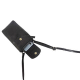 'THEA' Black Polished VT Real Leather Mobile Phone Crossbody Bag