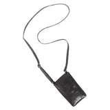 'THEA' Black Polished VT Real Leather Mobile Phone Crossbody Bag