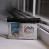 'DINAH' Transparent Zip Top Black Coin Purse