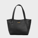 'URBAN TOTE' Black Pebble Grain Real Leather Work Tote Bag