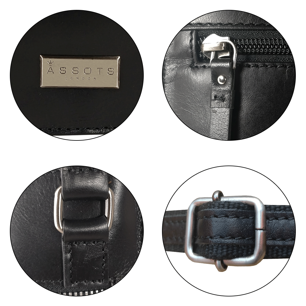 'WILLOW' Black Smooth Leather Crossbody Bag