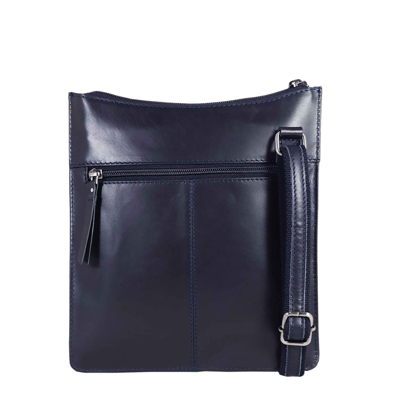 'WILLOW' Navy Smooth Leather Crossbody Bag