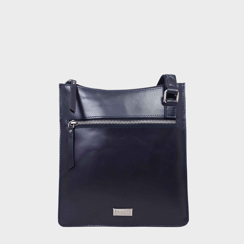 'WILLOW' Navy Smooth Leather Crossbody Bag