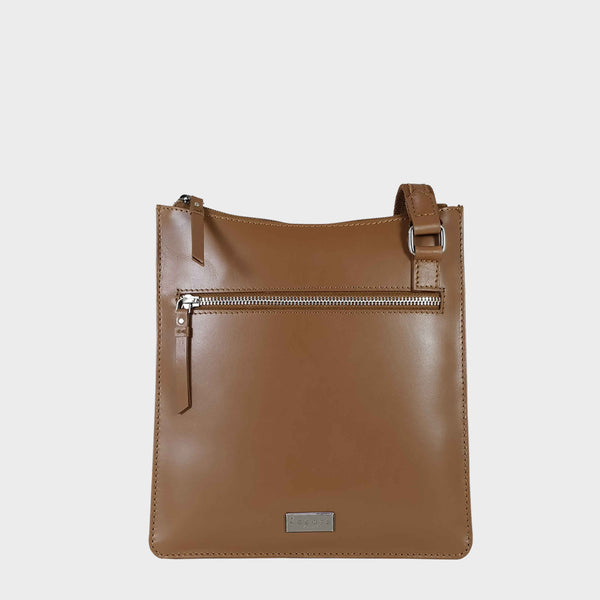 'WILLOW' Tan Smooth Leather Crossbody Bag