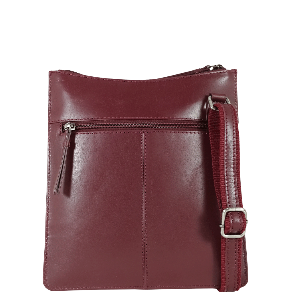 'WILLOW' Burgundy Smooth Leather Crossbody Bag
