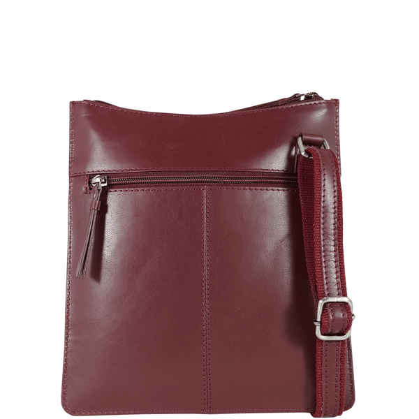 'WILLOW' Burgundy Smooth Leather Crossbody Bag