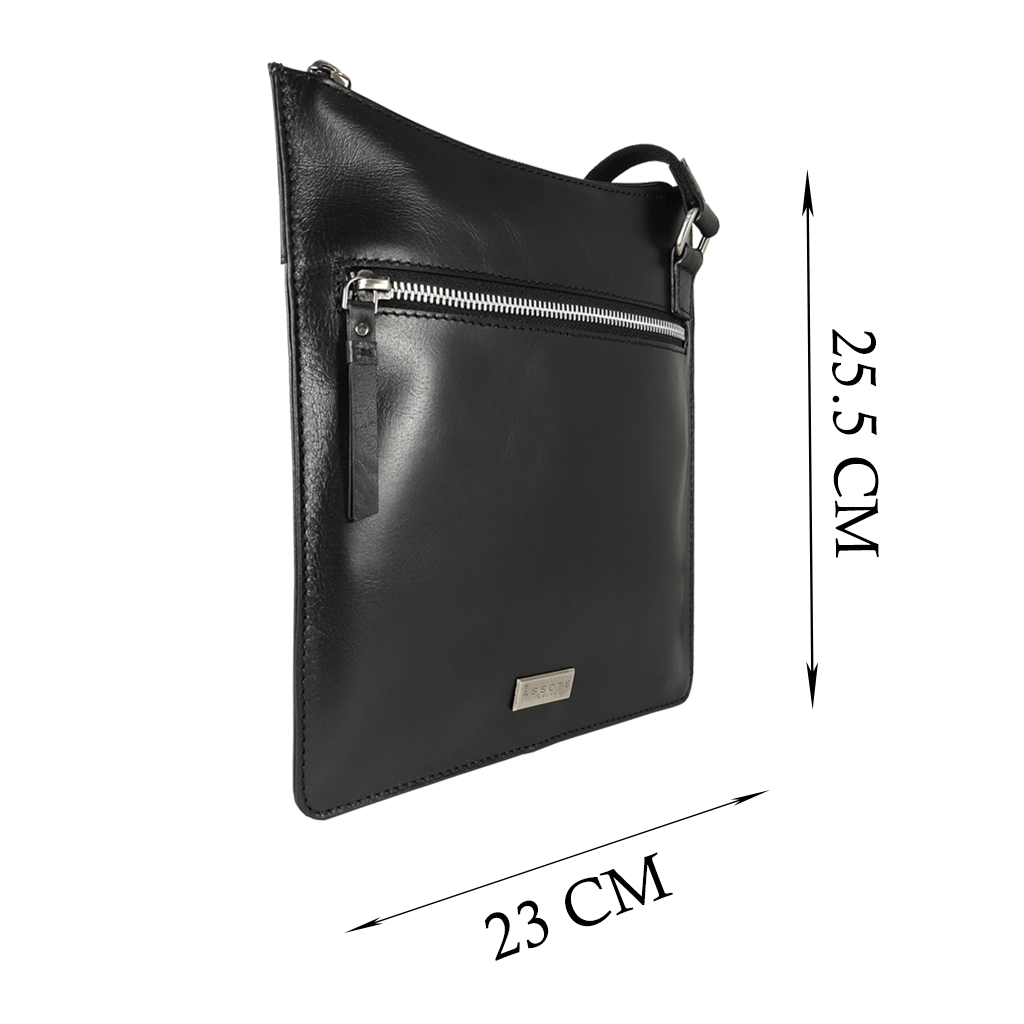 'WILLOW' Black Smooth Leather Crossbody Bag