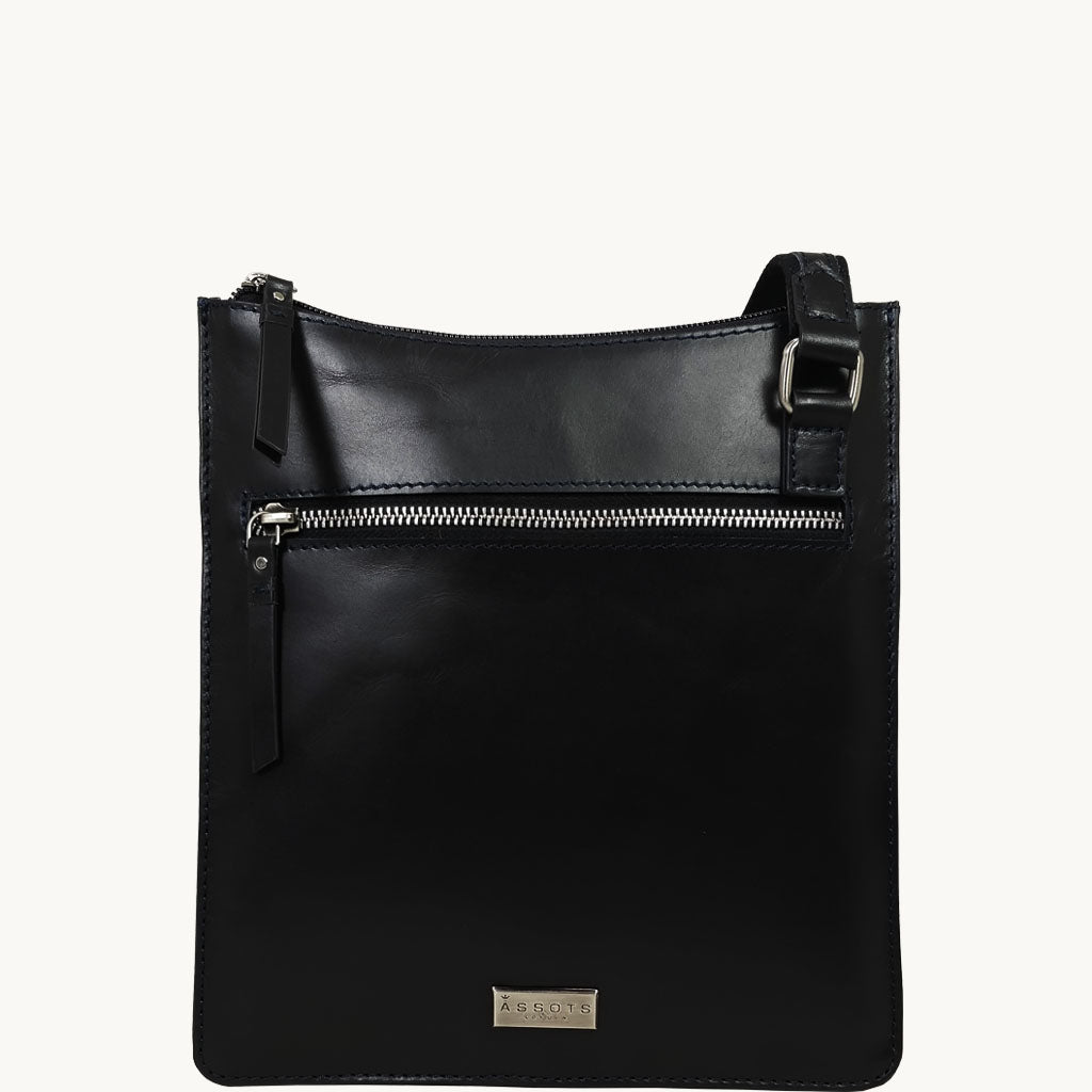 'WILLOW' Black Smooth Leather Crossbody Bag