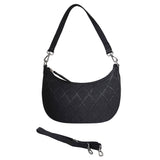 'Wonder Weave' Black Real Leather Woven Designer Shoulder Crossbody Bag