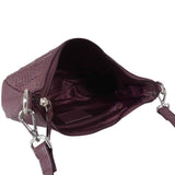 'Wonder Weave' Burgundy Real Leather Woven Designer Shoulder Crossbody Bag