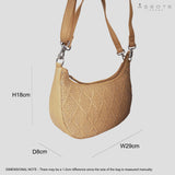 'Wonder Weave' Camel Real Leather Woven Designer Shoulder Crossbody Bag