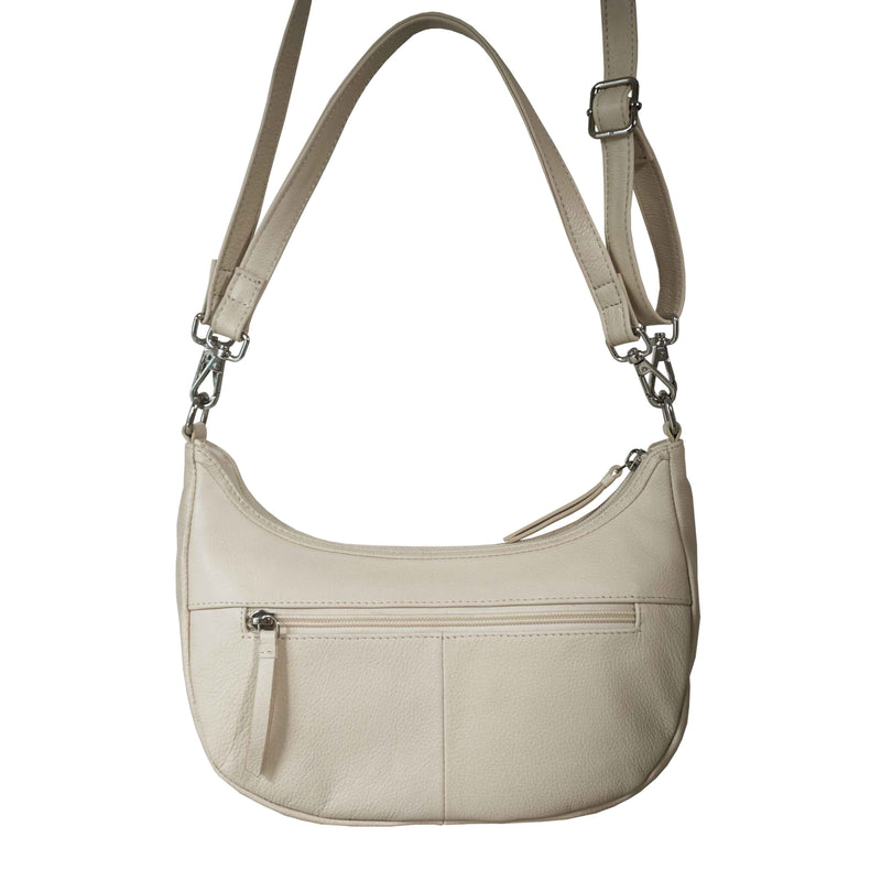 'Wonder Weave' Cream Real Leather Woven Designer Shoulder Crossbody Bag