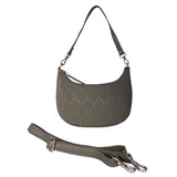 'Wonder Weave' Light Olive Real Leather Woven Designer Shoulder Crossbody Bag